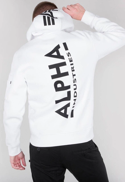 Alpha Industries Back Print Hoody White