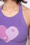 Kaotiko Purple Yin Yang Heart Top