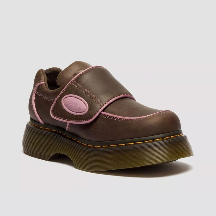 Dr. Martens жіночі туфлі на липучці Buzz Strap Wyoming темно-коричневі 42845200