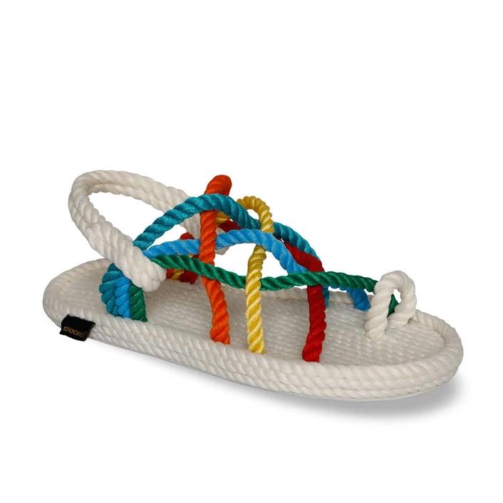 Bohonomad Cape Point Rope Sandal – White/Multi