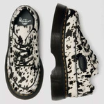 Dr. Martens туфлі Buzz 5-Eye Dalmatian зі шкіри з ворсом кремово-чорні жіночі 42846100