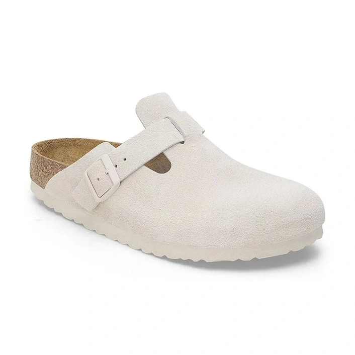 Birkenstock Boston Soft Footbed Suede Leather Unisex W Antique White 1027693 (Вузькі)