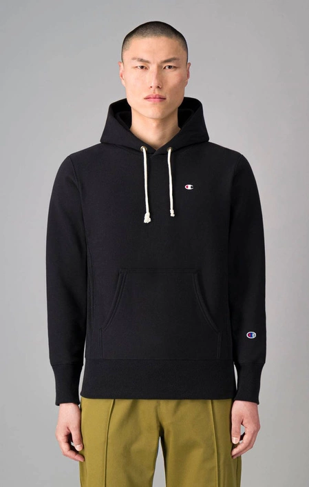 Champion REVERSE WEAVE C LOGO HOODIE BLACK