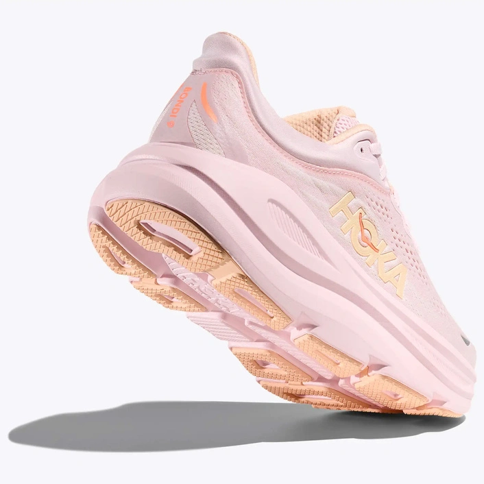 HOKA Bondi 9 жіночі кросівки для бігу Lilac Cream / Tangerine Glow