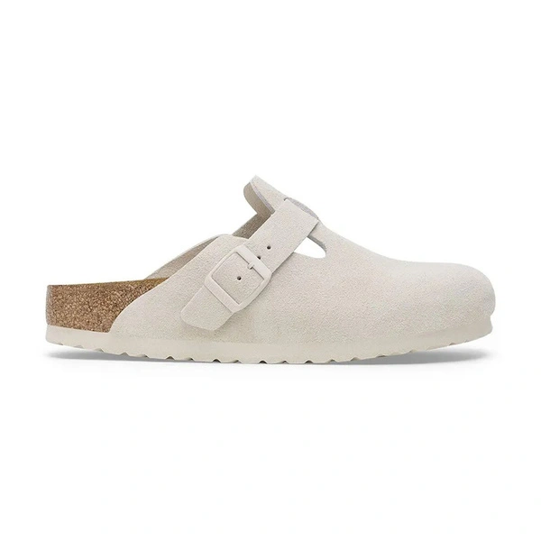 Birkenstock Boston Soft Footbed Suede Leather Unisex W Antique White 1027693 (Вузькі)