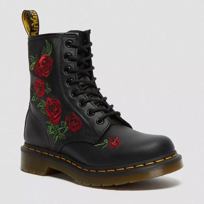 Dr. Martens жіночі черевики 1460 Vonda Floral з вишивкою чорні 24722001