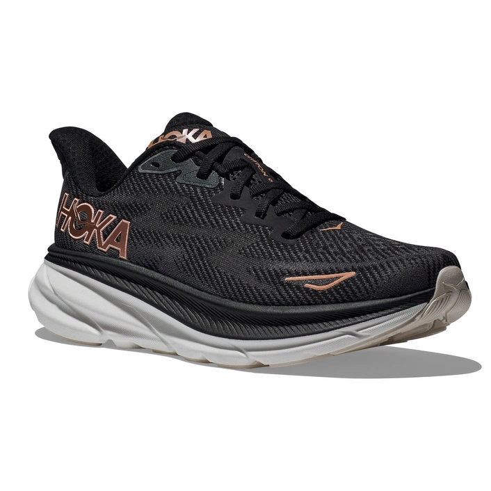 HOKA Clifton 9 жіночі кросівки для бігу Black / Rose Gold