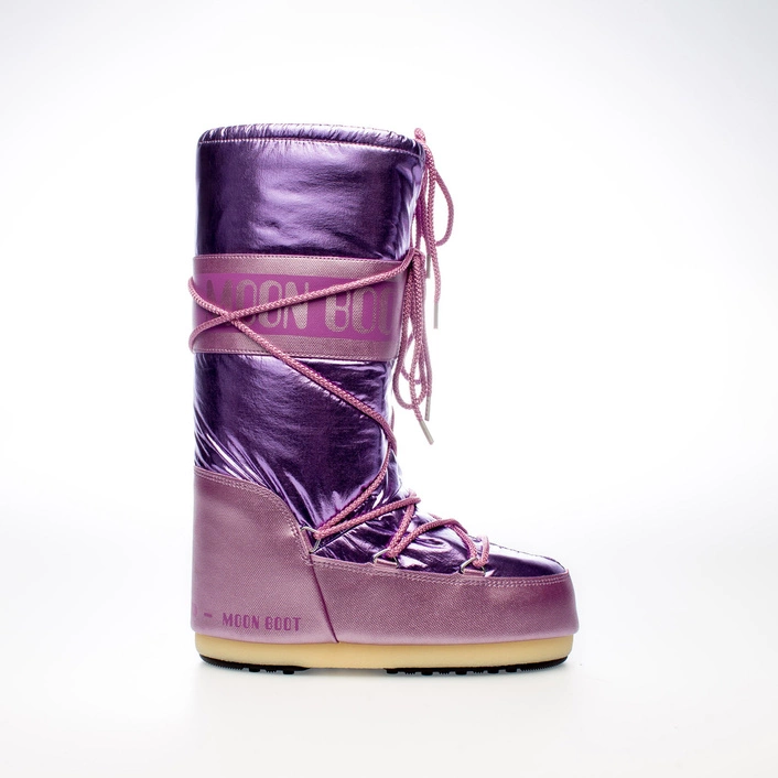 ŚNIEGOWCE MOON BOOT ICON METALLIC - LILAC BOOTS 14027500 001