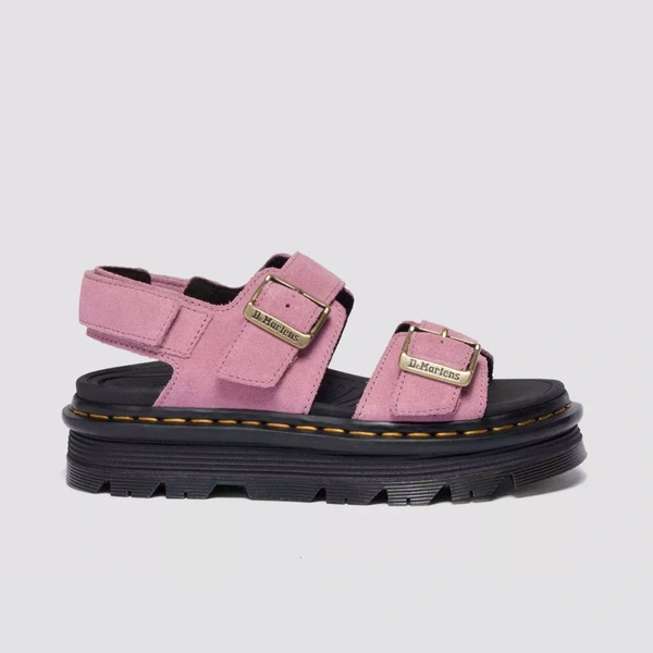 Dr. Martens сандалі на платформі Zebzag замшеві пудрово-рожеві жіночі 42689650