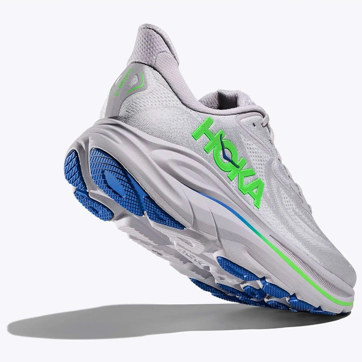 HOKA Clifton 10 чоловічі кросівки для бігу Ash Grey / Neon Green