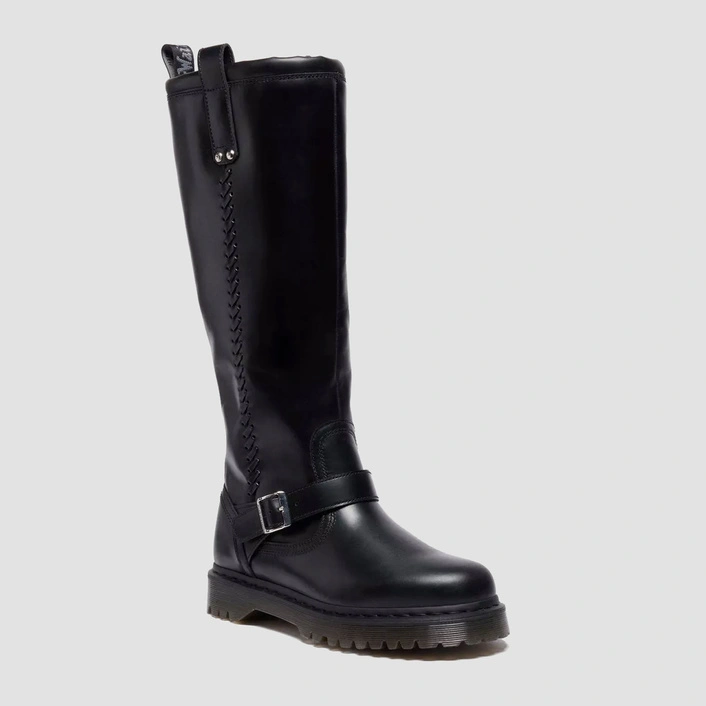 Dr. Martens високі байкерські чоботи Anistone Knee High Orleans чорні 42669001