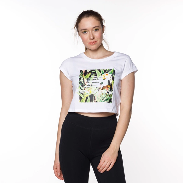Жіноча футболка New Balance Essentials Botanical біла