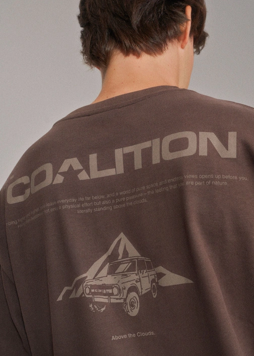 Чоловічий лонгслів Coalition CLTN LG BACK – шоколадний