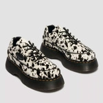 Dr. Martens туфлі Buzz 5-Eye Dalmatian зі шкіри з ворсом кремово-чорні жіночі 42846100