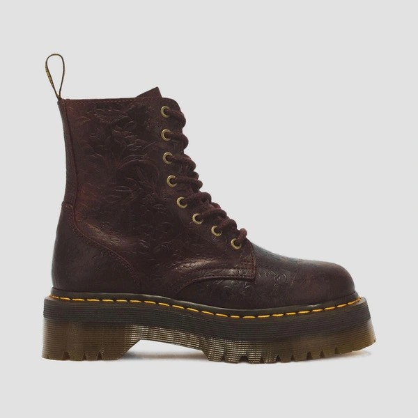 Dr. Martens жіночі черевики на платформі Jadon Floral Emboss Crazy Horse вишневі 43558600
