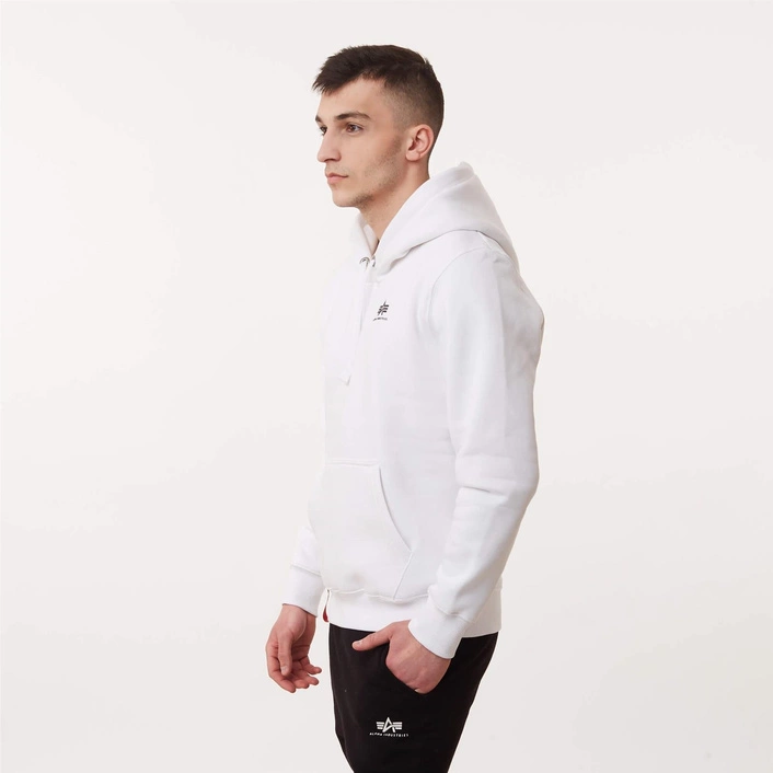 Alpha Industries BASIC HOODY SMALL LOGO WHITE