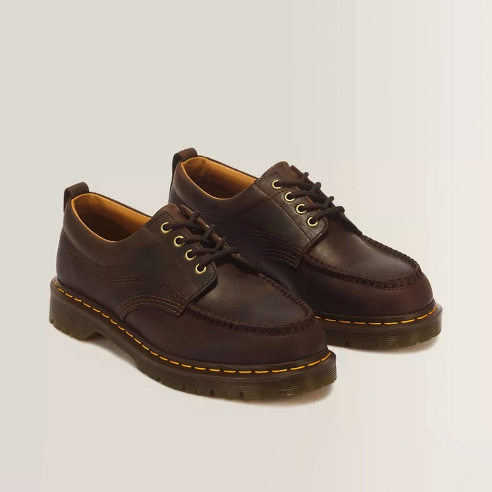 Dr. Martens туфлі Lowell 4 Eye Crazy Horse темно-коричневі 43348200