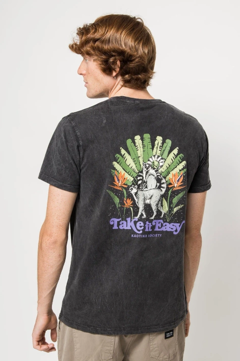 Kaotiko Black Take It Easy Washed T-shirt