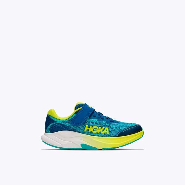 HOKA Rincon 4 Little Kids дитячі кросівки для бігу Electric Aqua / Neon Hoka Citrus