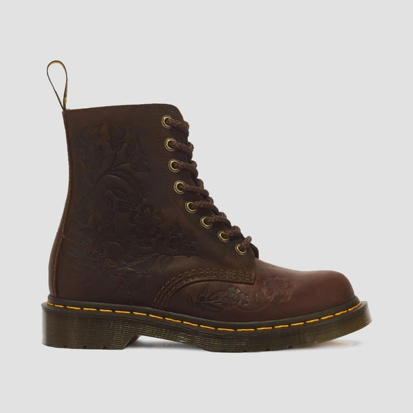 Dr. Martens жіночі черевики 1460 Pascal Deboss Floral Crazy Horse темно-коричневі 43276200
