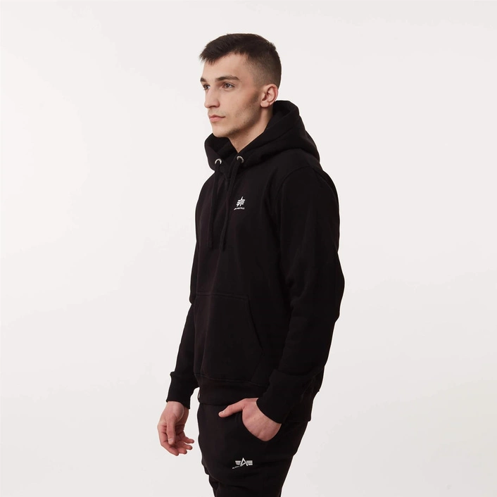 Alpha Industries BASIC HOODY SMALL LOGO BLACK