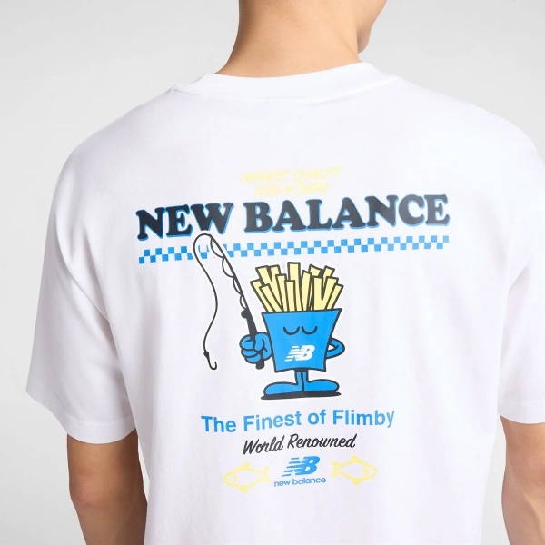 New Balance Футболка Біла Fish and Chips MT61I5BMWT