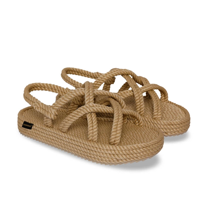 Bohonomad Bodrum Platform Rope Sandal - Beige