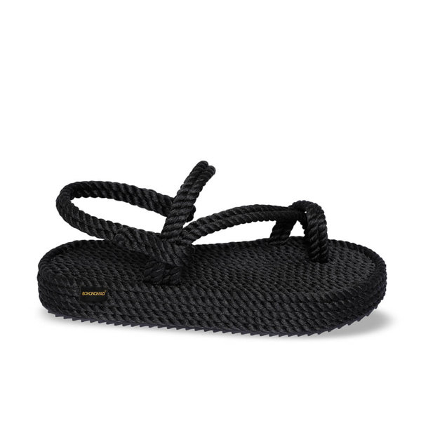 Bohonomad Hawaii Platform Rope Sandal - Black