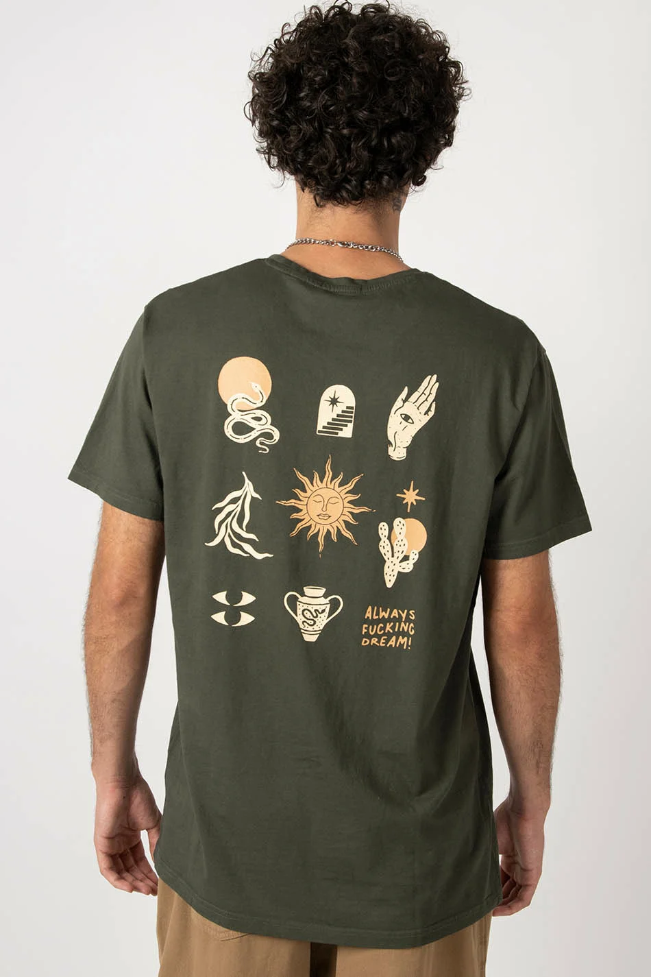 Kaotiko Army Green Washed Mojave Elements T-Shirt