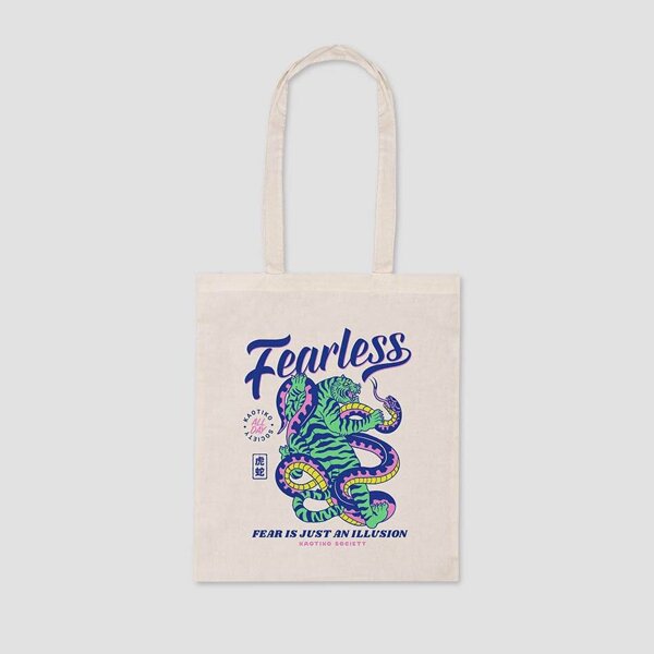 Kaotiko Ivory Fearless Tote Bag