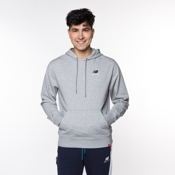 New Balance ESSENTIALS EMBROIDERED HOODIE GREY