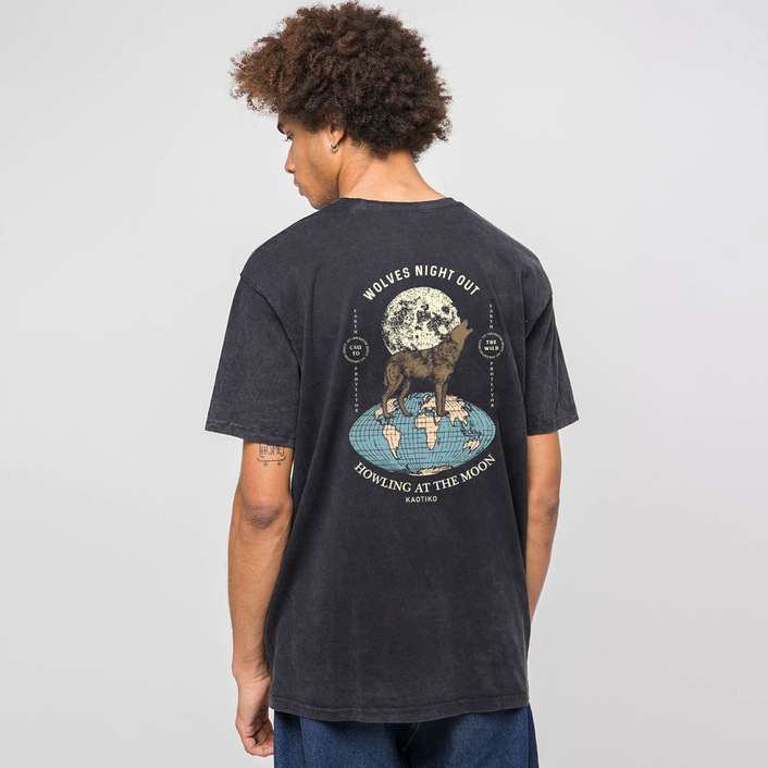 Kaotiko Howling Wolves Washed T-Shirt