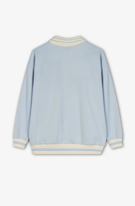 Kaotiko Lucas Buttons Baby Blue Sweatshirt