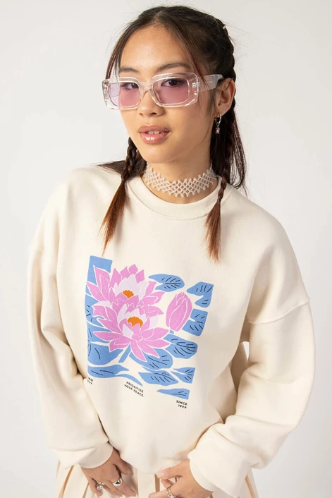 Kaotiko Water Lily Organic Cotton Sweatshirt