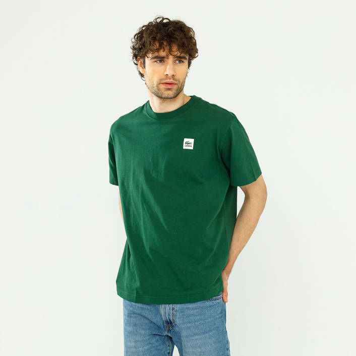 Lacoste LIVE  Unisex Patch Cotton T-shirt Green