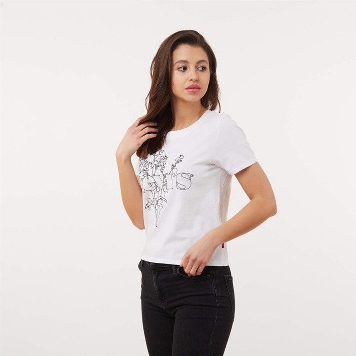 Levi's WMNS  GRAPHIC SURF TEE FLOWER OUTLINE WHITE