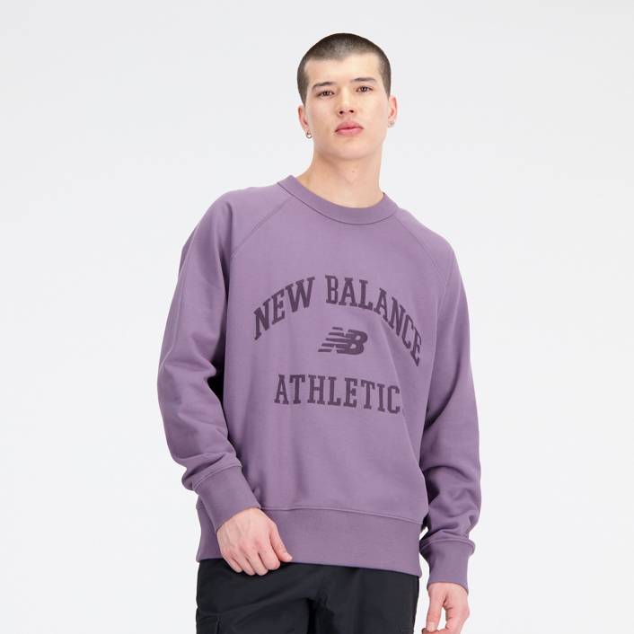 New Balance BLUZA ATHLETICS VARSITY FLEECE CREWNECK MT33550SHW